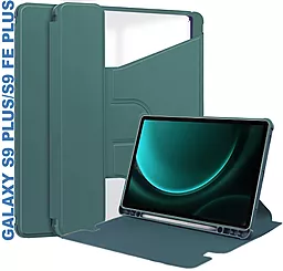 Чохол для планшету BeCover 360° Rotatable для Samsung Galaxy Tab S9 Plus (SM-X810/SM-X816), S9 FE Plus (SM-X610/SM-X616) 12.4" Dark Green (710400) - фото Чохол для планшету BeCover 360° Rotatable для Samsung Galaxy Tab S9 Plus (SM-X810/SM-X816), S9 FE Plus (SM-X610/SM-X616) 12.4" Dark Green (710400)