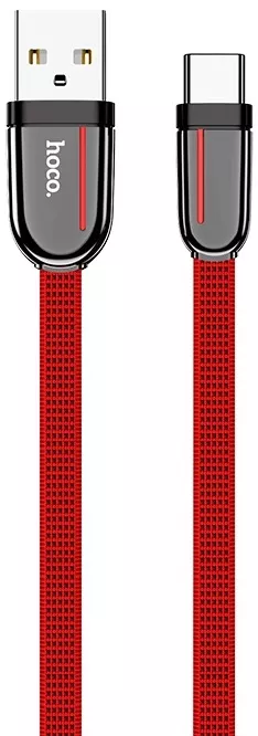 Кабель Hoco U74 Grand USB-A - Type-C 15w 3a 1.2м cable Red - фото 1