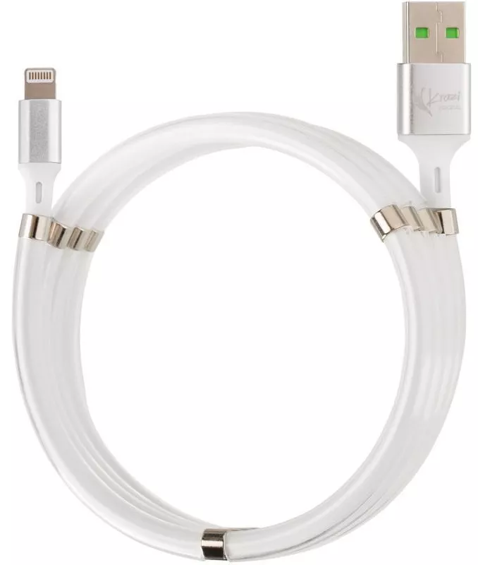 Кабель Krazi Super KZ-UC001i USB-A - Lightning 12w 2.4a 1м cable White - фото 1
