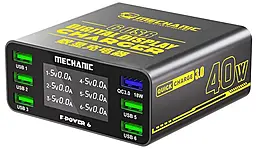 Зарядна станція Mechanic F-Power 6 40w QC 6xUSB-A ports fast charger black - фото Зарядна станція Mechanic F-Power 6 40w QC 6xUSB-A ports fast charger black