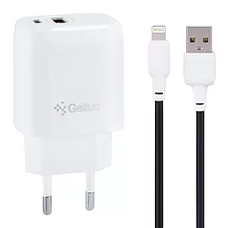 Сетевое зарядное устройство с быстрой зарядкой Gelius GP-HC014 X-Duo 20w PD USB-C/USB-A ports charger + Lightning cable white - фото Сетевое зарядное устройство с быстрой зарядкой Gelius GP-HC014 X-Duo 20w PD USB-C/USB-A ports charger + Lightning cable white
