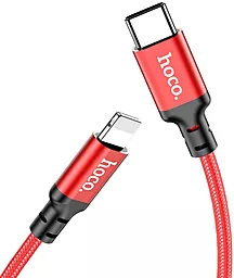 Кабель Hoco X14 Double Speed USB Type-C - Lightning 20w 3a 3м PD сable Black/Red - фото Кабель Hoco X14 Double Speed USB Type-C - Lightning 20w 3a 3м PD сable Black/Red