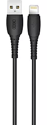 Кабель XO NB-P163 USB-A - Lightning 12w 2.4a 1м cable Black - фото Кабель XO NB-P163 USB-A - Lightning 12w 2.4a 1м cable Black