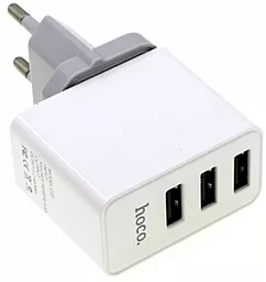 Сетевое зарядное устройство Hoco C20 Yoke (EU) White