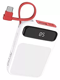 Повербанк Hoco J40 Powerful 10000 mAh (с кабелем Type-C) White - фото Повербанк Hoco J40 Powerful 10000 mAh (с кабелем Type-C) White