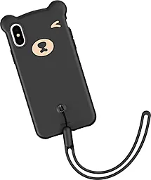 Чехол Baseus Bear Silicone Case Apple iPhone XS Max Black (WIAPIPH65-BE01)