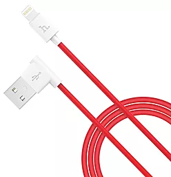 Кабель Hoco UPL11 L Shape USB-A - Lightning 12w 2.4a 1.2м cable Red - фото Кабель Hoco UPL11 L Shape USB-A - Lightning 12w 2.4a 1.2м cable Red