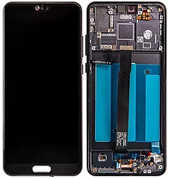 Дисплей Huawei P20 (EML-L29C, EML-L09C, EML-AL00 EML-TL00, EML-L29, EML-L09, EML-AL00, EML-TL00) с тачскрином и рамкой, Black