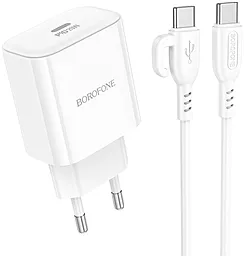Мережевий зарядний пристрій Borofone BA81A USB-C PD 20w USB-C/USB-C cable home charger black