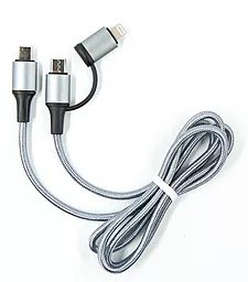 USB PD Кабель Dengos USB Type-C -> Type-C/Lightning CableСірий (NTK-TC-TCL-GREY) - мініатюра 2