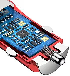 Автомобильное зарядное устройство Baseus Gentleman 24w 2xUSB-A ports car charger red (CCALL-GB09) - миниатюра 4 Автомобильное зарядное устройство Baseus Gentleman 24w 2xUSB-A ports car charger red (CCALL-GB09) - миниатюра 4