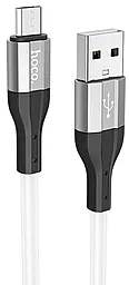 Кабель USB Hoco X72 Creator micro USB Silicone Charging Data Cable White - миниатюра 1