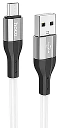 Кабель Hoco X72 Creator Silicone USB-A - micro USB 12w 2.4a 1м cable White - фото Кабель Hoco X72 Creator Silicone USB-A - micro USB 12w 2.4a 1м cable White