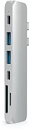 Мультипортовый USB Type-C хаб (концентратор) Satechi Aluminum Pro Hub USB-C Silver (ST-CMBPS)