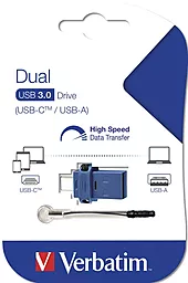 Флешка Verbatim Dual USB Drive Type-C/USB 3.0 32 GB (49966) Синій - мініатюра 3