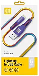 USB Кабель Luxe Cube Kevlar Lightning Cable 1.2м Rainbow - мініатюра 2