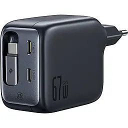 Сетевое зарядное устройство Baseus EnerCore CJ11 GaN PD 67w 2xUSB-C fast charger + USB-C cable black (E0121E00) - фото Сетевое зарядное устройство Baseus EnerCore CJ11 GaN PD 67w 2xUSB-C fast charger + USB-C cable black (E0121E00)