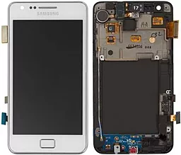 Дисплей Samsung Galaxy S2 I9100 з тачскріном і рамкою, оригінал, White