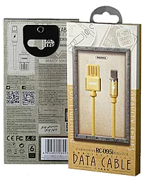 Кабель Remax Gravity USB-A - Lightning 12w 2.4a 1м cable Gold (RC-095i) - мініатюра 2