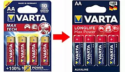 Батарейка Varta AA (LR6) Max Power 4шт - миниатюра 3