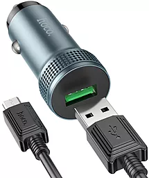 Автомобильное зарядное устройство Hoco Z49A Level 18W QC USB-A + micro USB Cable Gray - миниатюра 3