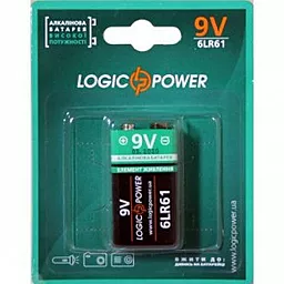 Батарейка LogicPower 6LR61 (крона) 1шт - фото Батарейка LogicPower 6LR61 (крона) 1шт