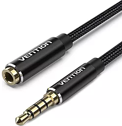 Аудіо подовжувач Vention mini Jack 3.5mm M/F 1.5 м black (BHBBG)