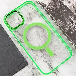 Чехол Epik Iris with MagSafe для Apple iPhone 14 Light Green - миниатюра 5 Чехол Epik Iris with MagSafe для Apple iPhone 14 Light Green - миниатюра 5