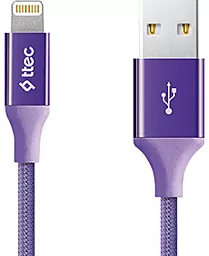 Кабель Ttec 2DK16MR USB-A - Lightning 10.5w 1.2м cable Purple - фото Кабель Ttec 2DK16MR USB-A - Lightning 10.5w 1.2м cable Purple