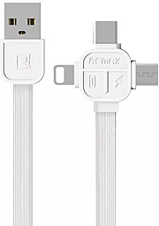 Кабель USB Remax Lesu 3-in-1 USB to Type-C/Lightning/micro USB cable white (RC-066th)