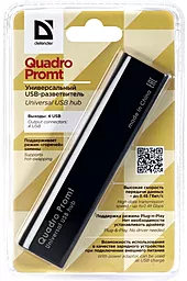 USB хаб Defender Quadro Promt 4xUSB 2.0 Black (83200) - миниатюра 3