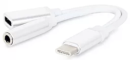 Аудіо-перехідник з додатковим живленням Cablexpert Type-C - Type-C/mini-Jack (3.5 mm) White (CCA-UC3.5F-02-W) - фото Аудіо-перехідник з додатковим живленням Cablexpert Type-C - Type-C/mini-Jack (3.5 mm) White (CCA-UC3.5F-02-W)