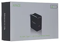 Сетевое зарядное устройство с быстрой зарядкой T-PHOX Fast Charge 48W Type-C PD 30W+QC3.0 18W Black - миниатюра 2