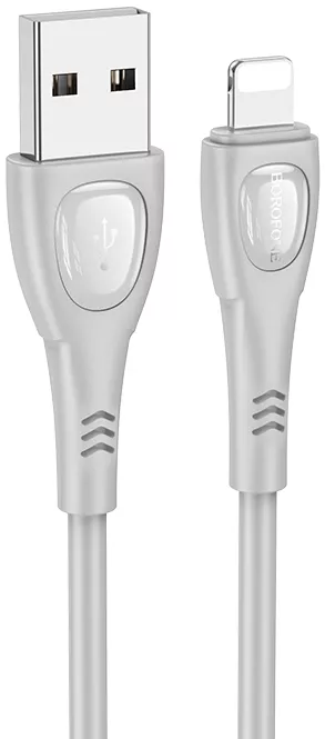 Кабель Borofone BX98 Superior USB-A - Lightning 12w 2.4a 1м cable Gray - фото 1