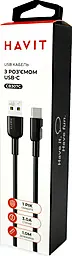 Кабель Havit CB307C USB-A - Type-C 15w 3a 1м cable Black - мініатюра 5 Кабель Havit CB307C USB-A - Type-C 15w 3a 1м cable Black - мініатюра 5