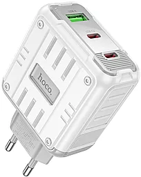Мережевий зарядний пристрій Hoco C139A 65w PD/QC 2xUSB-C/USB-A ports fast charger white - фото Мережевий зарядний пристрій Hoco C139A 65w PD/QC 2xUSB-C/USB-A ports fast charger white