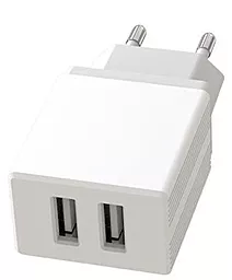 Сетевое зарядное устройство XO L75 2.4a 2xUSB-A ports charger white - фото Сетевое зарядное устройство XO L75 2.4a 2xUSB-A ports charger white