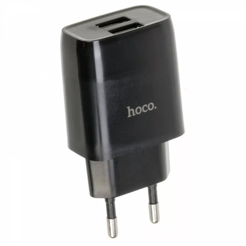 Сетевое зарядное устройство Hoco C73A 2.4a 2xUSB-A ports charger black - фото 5