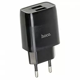 Сетевое зарядное устройство Hoco C73A 2.4a 2xUSB-A ports charger black - миниатюра 5 Сетевое зарядное устройство Hoco C73A 2.4a 2xUSB-A ports charger black - миниатюра 5