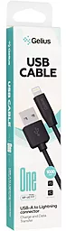 Кабель Gelius Gelius One GP-UC117 USB-A - Lightning 12w 2.4a 1м cable Black - миниатюра 2 Кабель Gelius Gelius One GP-UC117 USB-A - Lightning 12w 2.4a 1м cable Black - миниатюра 2