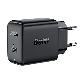 Мережевий зарядний пристрій AceFast A21 GaN PD30W USB-C Port Black