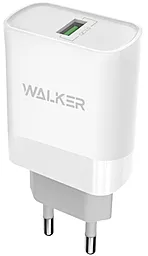 Сетевое зарядное устройство Walker WH-35 15w QC3.0 USB-A wireless charger + USB - C cable white - миниатюра 2