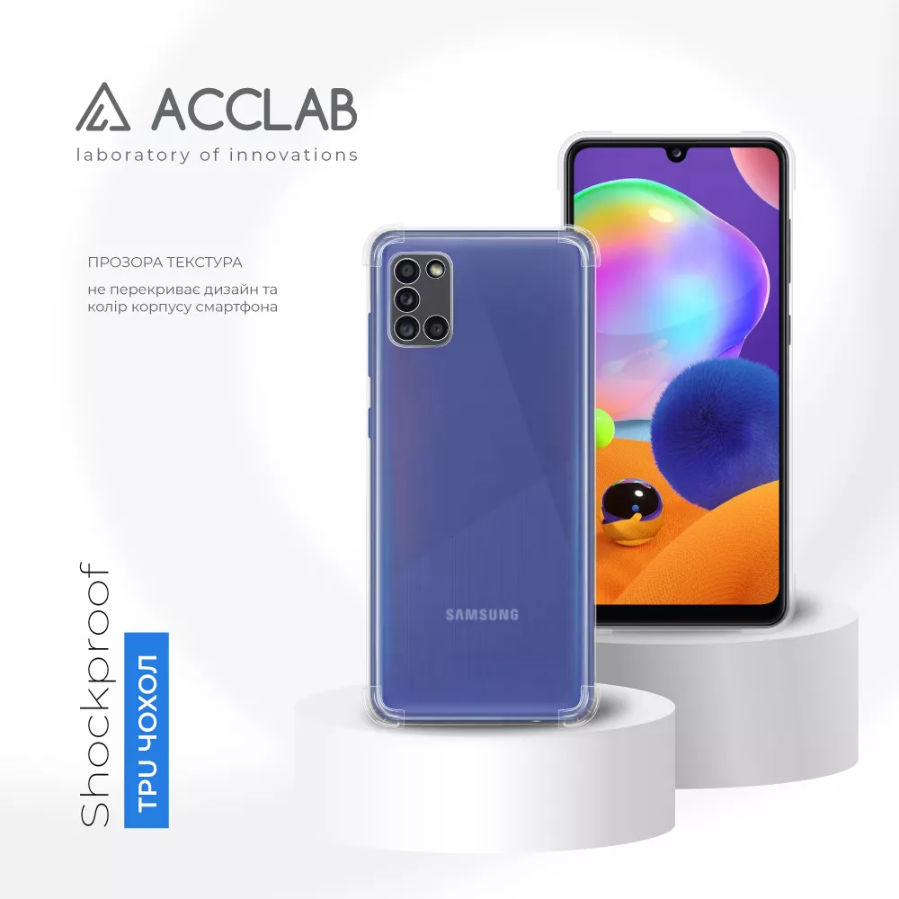Чехол ACCLAB Shockproof для Samsung Galaxy A31 Transparent - фото 4