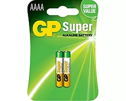 Батарейки GP AAAA LR61 Super Alcaline 2шт (GP25A-2U2) 1.5 V - фото Батарейки GP AAAA LR61 Super Alcaline 2шт (GP25A-2U2) 1.5 V