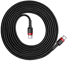 Кабель USB Baseus Cafule 2M USB Type-C - Type-C Cable Black/Red (CATKLF-H91) - миниатюра 6