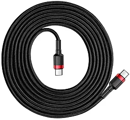 Кабель Baseus Cafule USB Type-C - Type-C 60w 3a 2м PD cable Black/Red (CATKLF-H91) - миниатюра 2 Кабель Baseus Cafule USB Type-C - Type-C 60w 3a 2м PD cable Black/Red (CATKLF-H91) - миниатюра 2