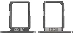 Держатель (лоток) Сим карты Samsung Galaxy S6 G920 Single SIM Black