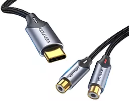 Аудіо кабель Vention USB Type-C - 2хRCA (M/F) 1 м black (BGVBF)