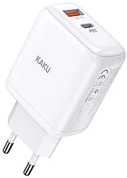Мережевий зарядний пристрій iKaku PD30W/QC3.0 USB-A-C White (KSC-668-BOLIAN)