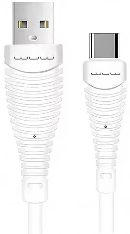 Кабель WUW X76 USB-A - Type-C 12w 2.4a 1м cable White - фото 1